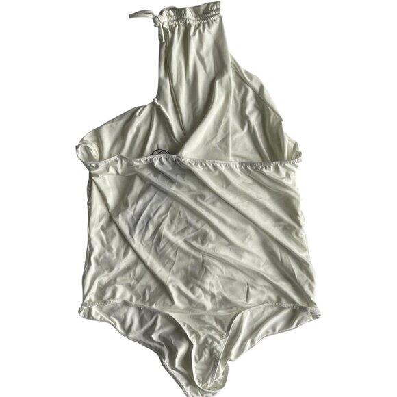 Ivory One Shoulder Sleeveless Bodysuit - Picture 6 of 7